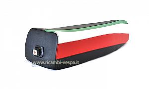 Full black saddle with Italian flag 