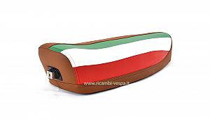 Brown complete saddle with Italian flag 