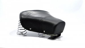 Complete front seat in black color with chromed springs for Vespa 125 VN1T-VU1T 