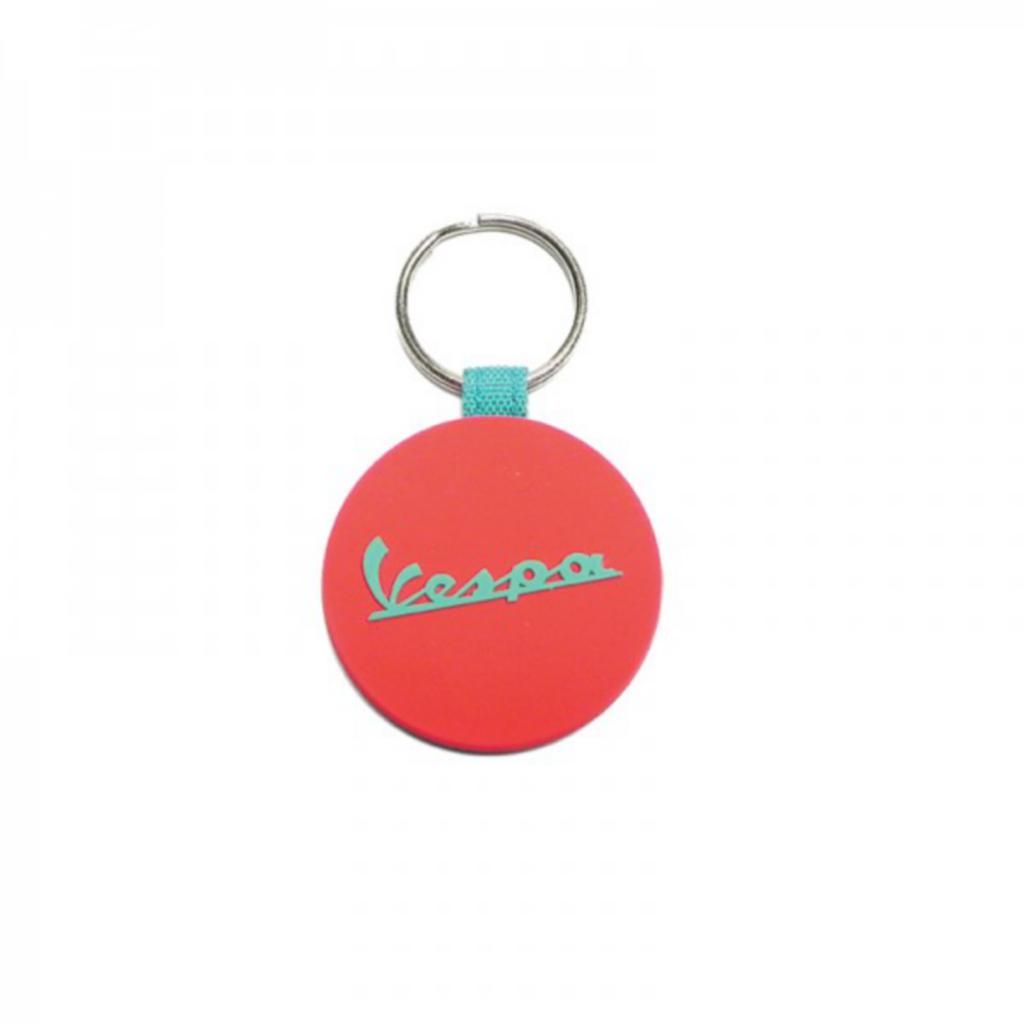 Silicon key ring  red/ light blue 