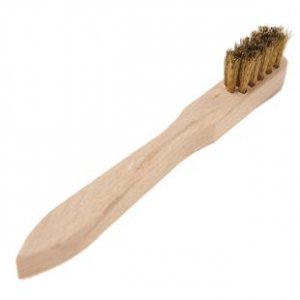 Spark plug cleaning brush with brass bristles 