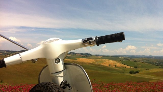 On the Road trip in Tuscany on a Vespa