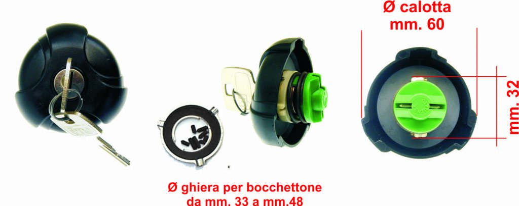 Fuel tank cap with ring nut for Piaggio Ciao SI Bravo 