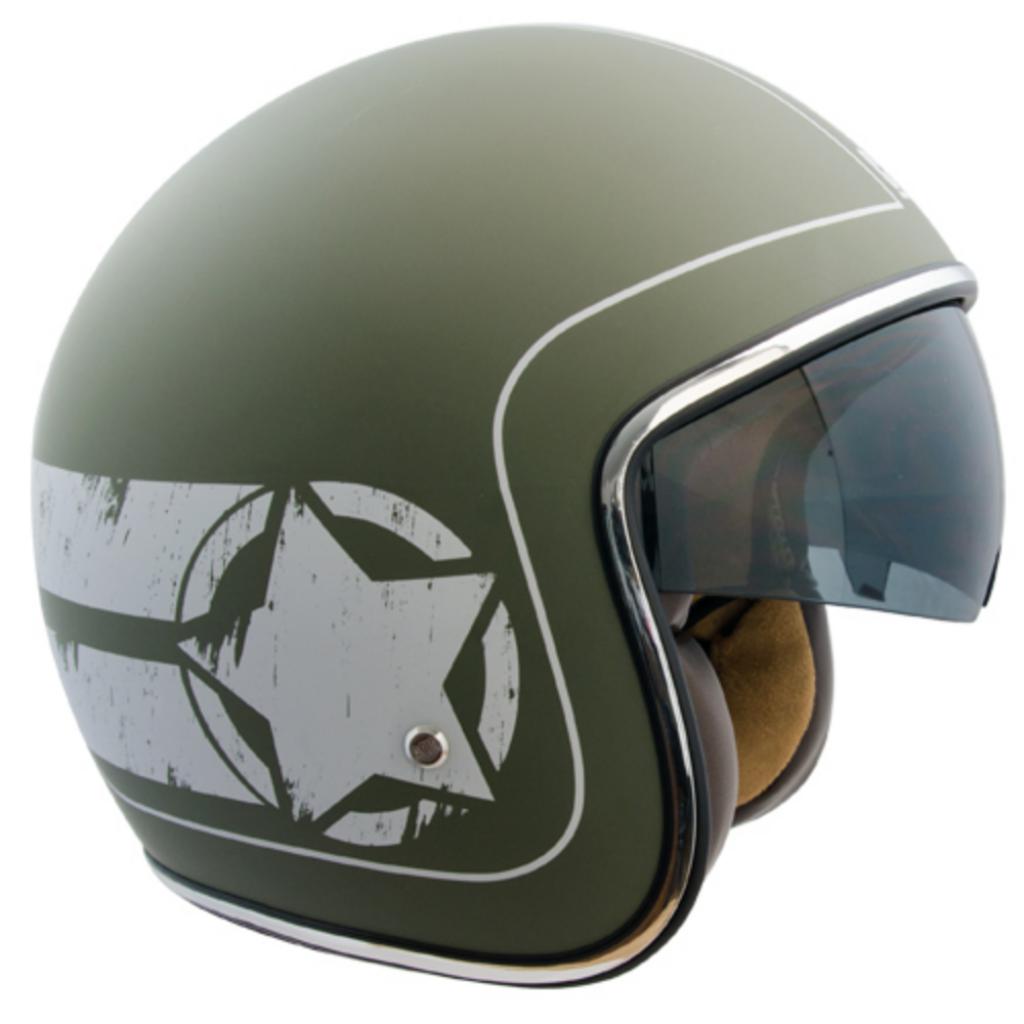 133L SAVANA GREEN rubber coated jet helmet 