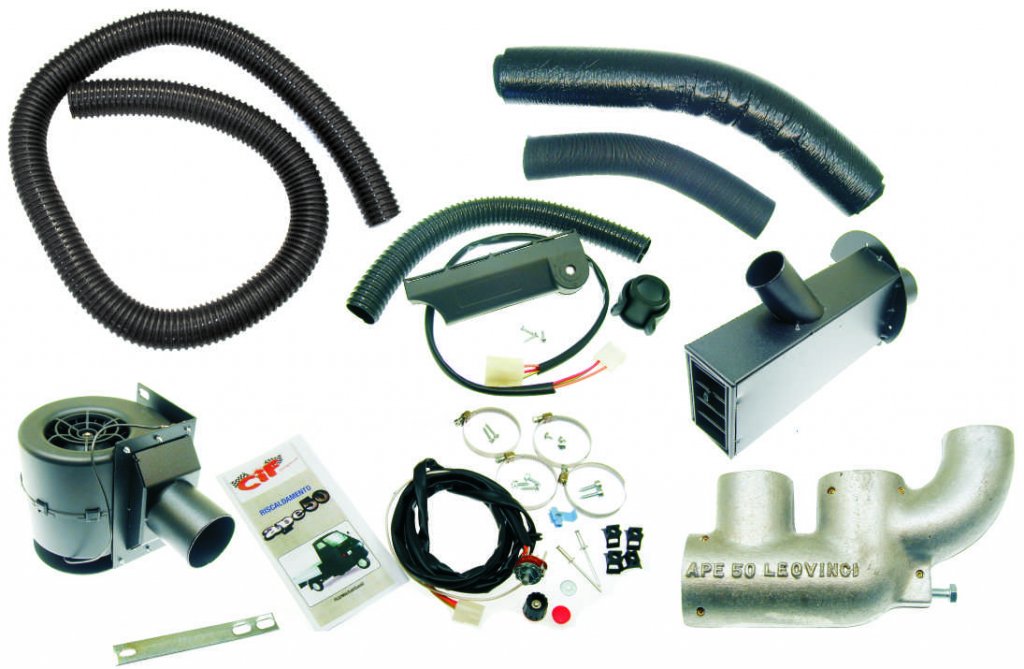 Complete heating kit (Leovince muffler) for Ape 50-Europe-MIX-Euro 2 
