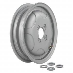 Full wheel rim SIP Tubeless in polished aluminum for Vespa 150 GS VS1&gt; 4T (adaptable on VNB-VBB-V1&gt; 15T-V30&gt; 33T-VM-VN) 