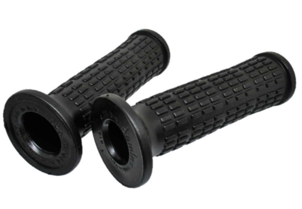 Pair of black rubber grips for Piaggio CIAO SI from '88 to '92 