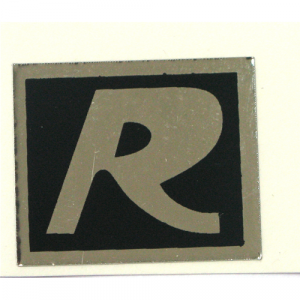 Targhetta adesiva parafango anteriore "R" su foglio di allumino satinato per Ciao 