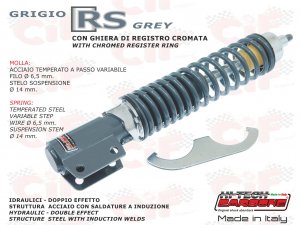 Front shock absorber SPORT version adjustable gray RS for Vespa 125/150/200 PX 