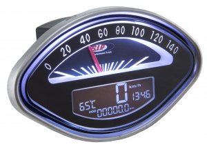 Speedometer and rev counter Sip with black background for Vespa 125 GT &#x2F; 150 GL &#x2F; SS &#x2F; VBA &#x2F; VBB &#x2F; Sprint &#x2F; 160 GS 