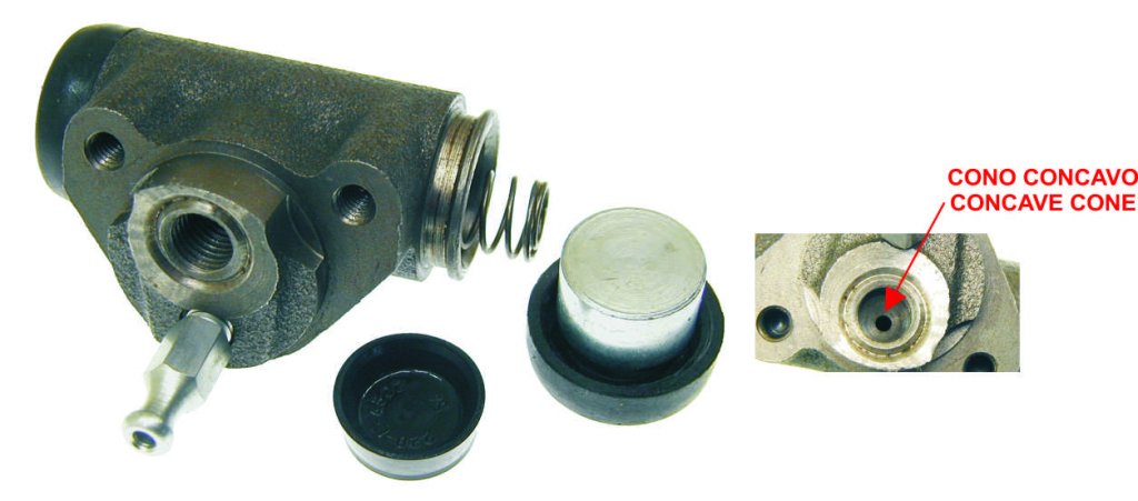 Rear brake cylinder with convex cone for Ape 50 P50-TM P50 