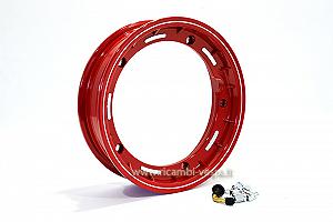 Red aluminium tubeless rim 