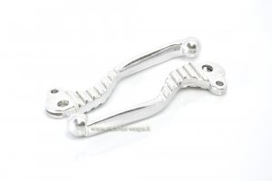 Pair of shiny Sport brake and clutch levers for Vespa 50/90/125 Primavera ET3-PX-PE-Sprint-GL-SS-GT 
