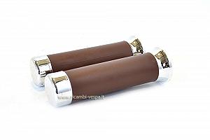 Brown handle grips with chrome plated ends 
