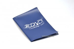 Portadocumenti di colore blu con serigrafie RDV Scootershop 