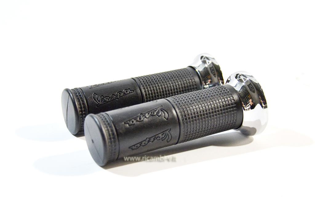 Black handle grips with chrome plated ends 