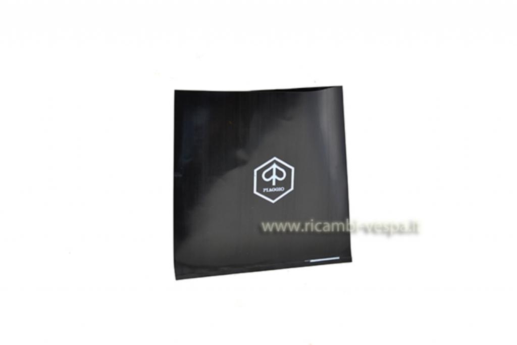 Plastic tool bag, black with print 