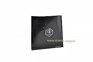 Plastic tool bag, black with print 