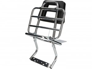 Luggage carrier with back rest, chromium plated 