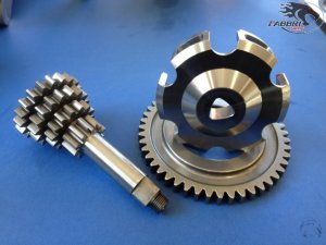 Multiple gear Fabbri Racing 10-14-17-19 THIRD AND FOURTH SHORT triangle section + z = 49 Vespa 50, 90, 125 ET3 Primavera, PK + spider 