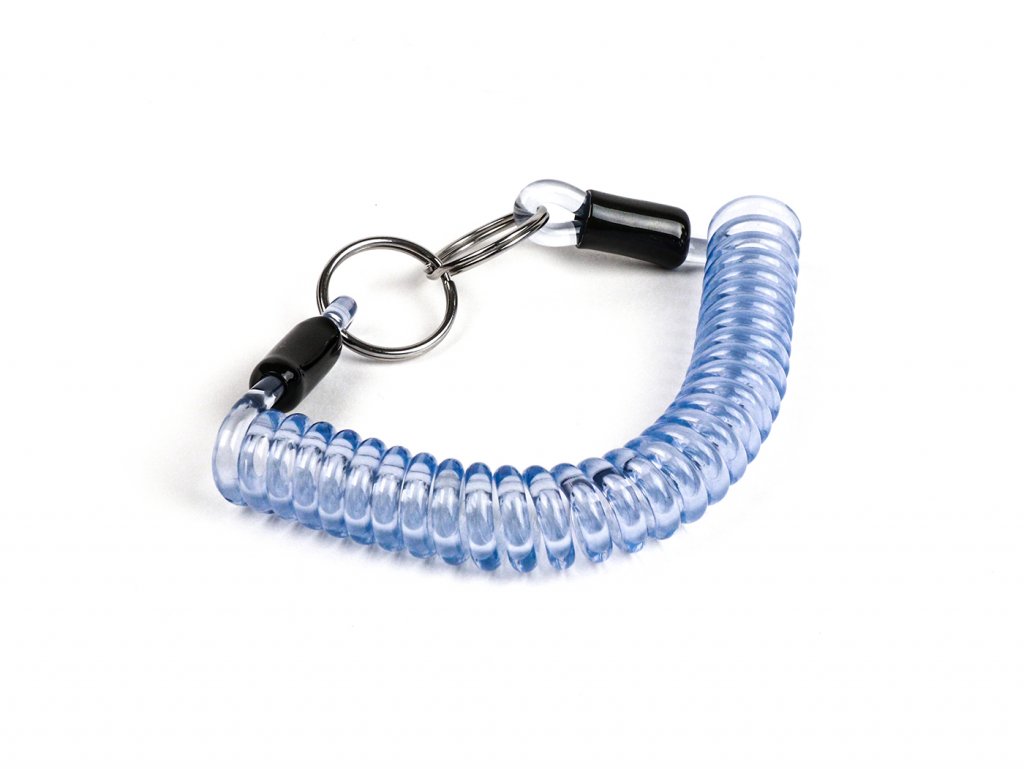 Spiral keychain in light blue color (150 mm) 