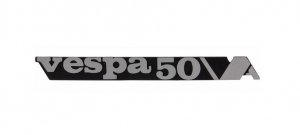Targhetta "Vespa 50 A" sportellino laterale sinistro per Vespa PK50XL N Automatica 