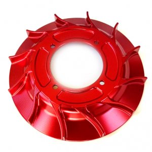 Fan for CNC &#x2F; RACING VMC magnet flywheel in red anodized aluminum 